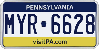 PA license plate MYR6628