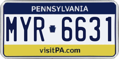 PA license plate MYR6631
