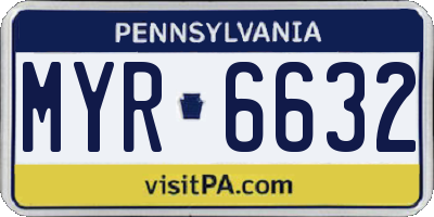 PA license plate MYR6632