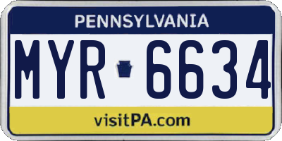 PA license plate MYR6634