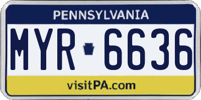PA license plate MYR6636