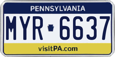 PA license plate MYR6637