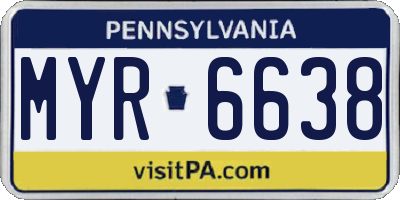 PA license plate MYR6638