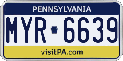PA license plate MYR6639
