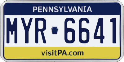 PA license plate MYR6641