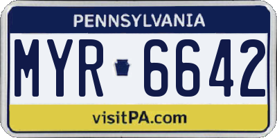 PA license plate MYR6642