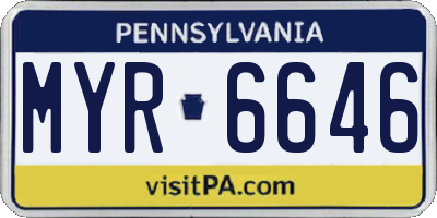 PA license plate MYR6646
