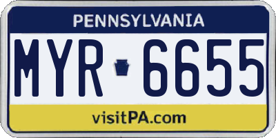 PA license plate MYR6655