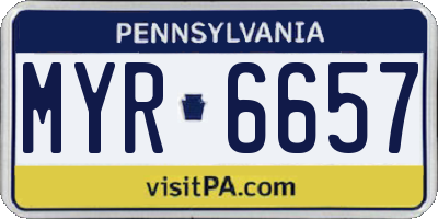 PA license plate MYR6657