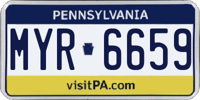 PA license plate MYR6659