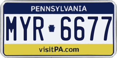PA license plate MYR6677