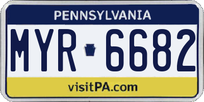 PA license plate MYR6682
