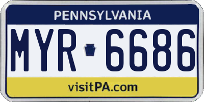PA license plate MYR6686