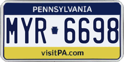 PA license plate MYR6698