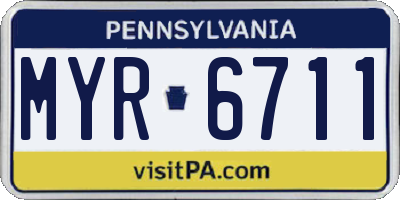 PA license plate MYR6711