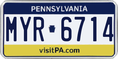 PA license plate MYR6714