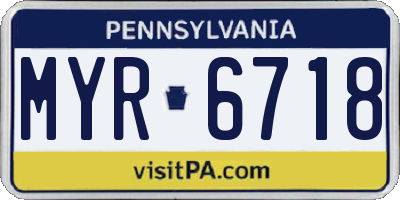 PA license plate MYR6718