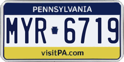 PA license plate MYR6719