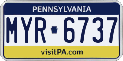 PA license plate MYR6737