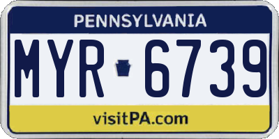 PA license plate MYR6739