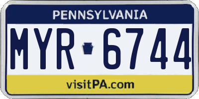 PA license plate MYR6744