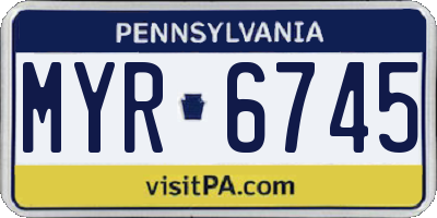 PA license plate MYR6745