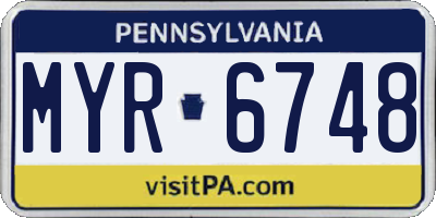 PA license plate MYR6748