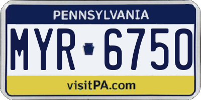 PA license plate MYR6750
