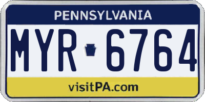 PA license plate MYR6764