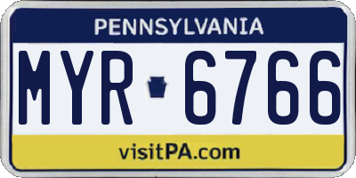PA license plate MYR6766