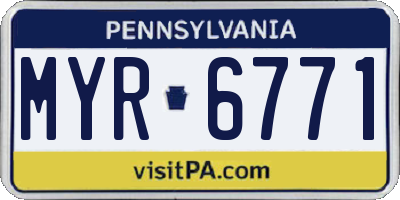 PA license plate MYR6771