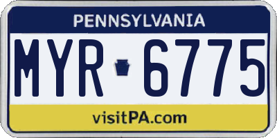 PA license plate MYR6775