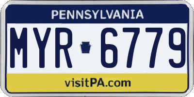 PA license plate MYR6779