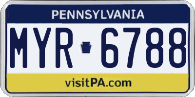 PA license plate MYR6788