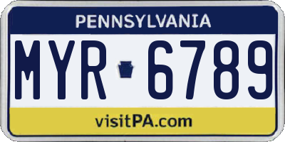 PA license plate MYR6789