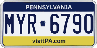 PA license plate MYR6790