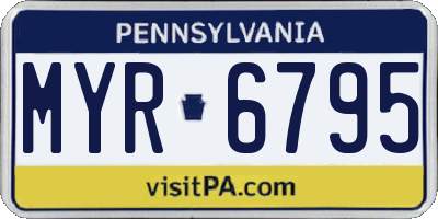 PA license plate MYR6795