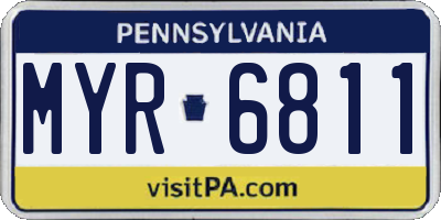 PA license plate MYR6811
