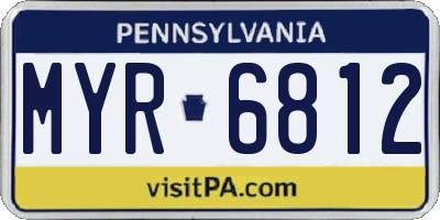 PA license plate MYR6812