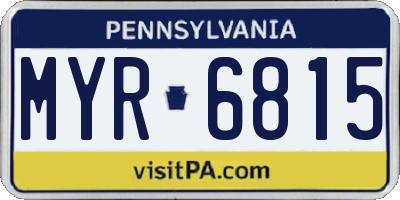 PA license plate MYR6815