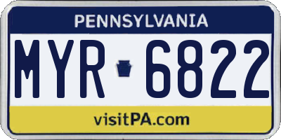 PA license plate MYR6822