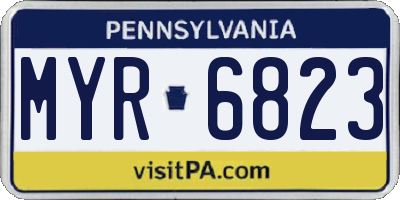 PA license plate MYR6823
