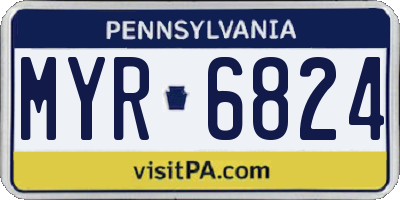 PA license plate MYR6824