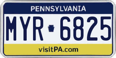 PA license plate MYR6825