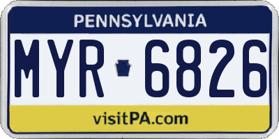 PA license plate MYR6826