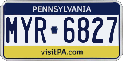 PA license plate MYR6827