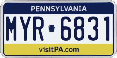 PA license plate MYR6831
