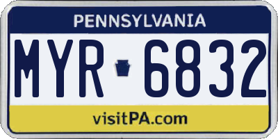 PA license plate MYR6832