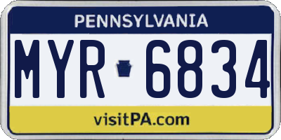 PA license plate MYR6834