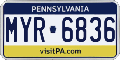 PA license plate MYR6836
